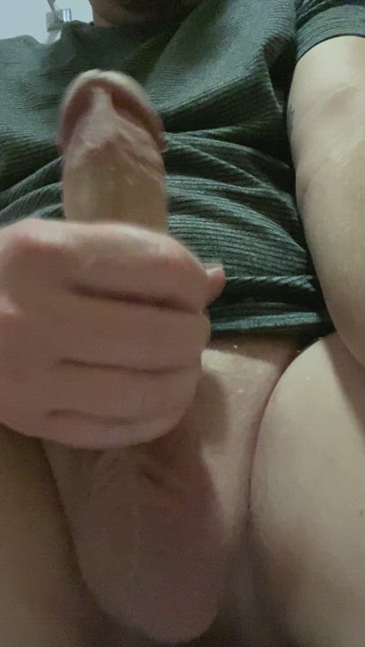 Stroking my cock. Any love for average size dicks here?