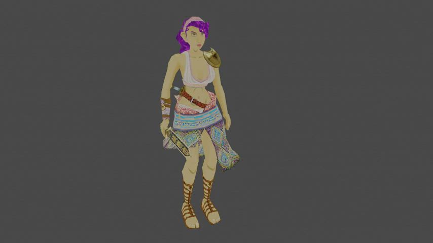 gamer girl greek skirt gif
