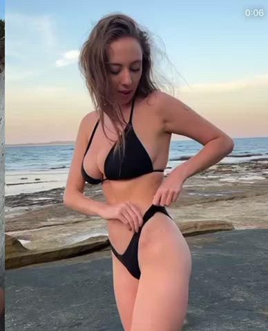 Australian Beach Big Tits Bikini Female Model Swimsuit gif