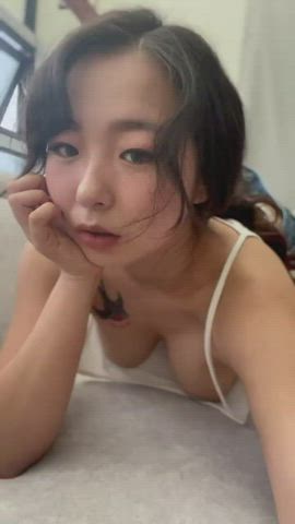 Asian Downblouse Tease gif