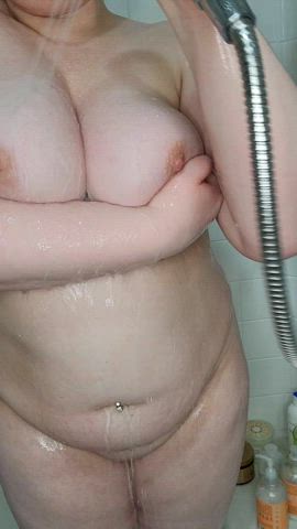 chubby curvy shower tits wet gif