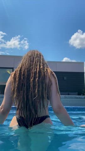 ass big ass bikini booty bubble butt onlyfans pawg pool wet gif