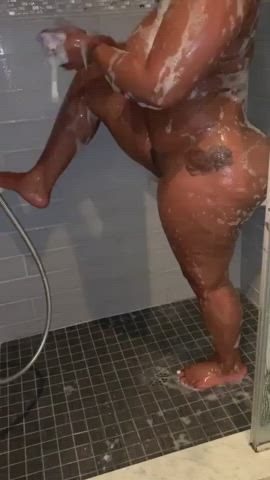 Big Ass Curvy Model Shower Tease Thick gif