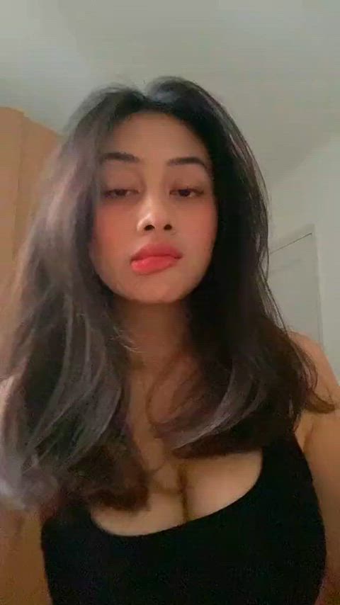 asian big tits busty natural natural tits stacked tank top thai gif