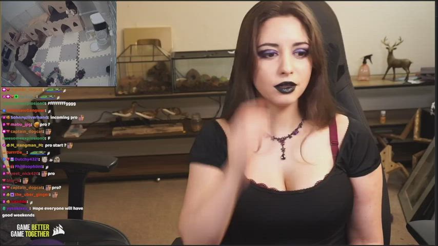 big tits cleavage goth gif