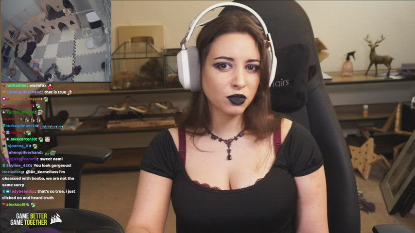 big tits cleavage goth gif