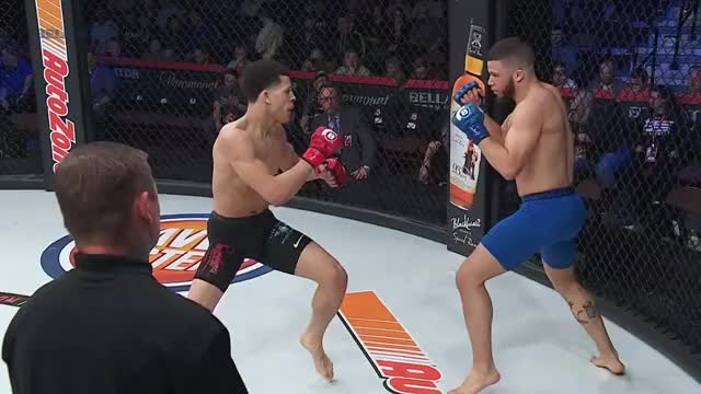 Mike Kimbel with a TKO victory at Bellator 194