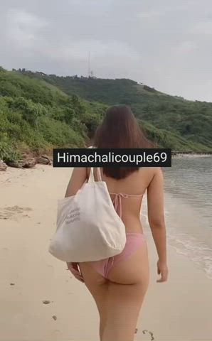 ass bikini boobs desi exhibitionist flashing hotwife indian outdoor public gif