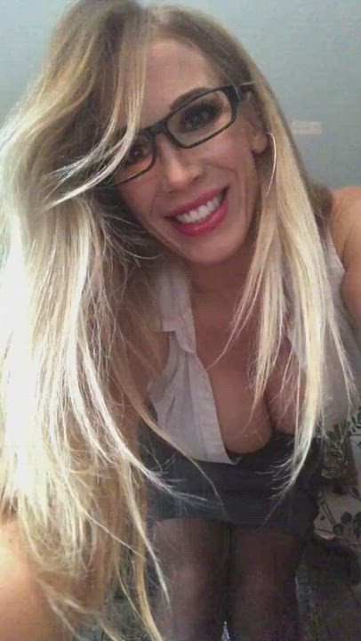 Big Tits Glasses MILF gif