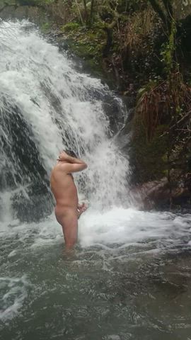 masturbating under the waterfall