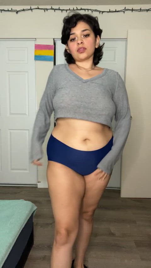big tits brunette chubby curvy findom latina onlyfans tease gif
