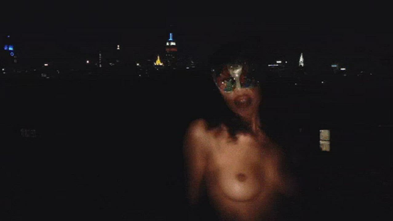 Boobs Celebrity Dancing Mask Topless gif