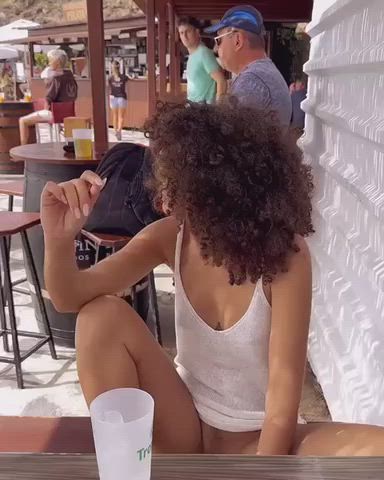 bottomless masturbating public pussy gif