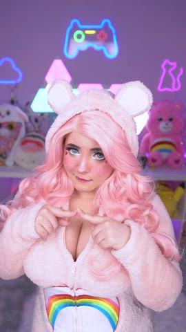 Big Tits Cleavage Cosplay Costume Cute Innocent Kawaii Girl Submissive TikTok gif