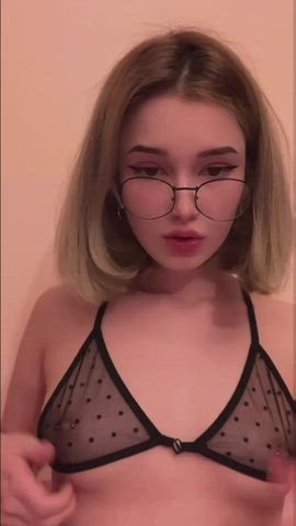 18 Years Old Babe Blonde Booty Cute Solo Teen Tits gif