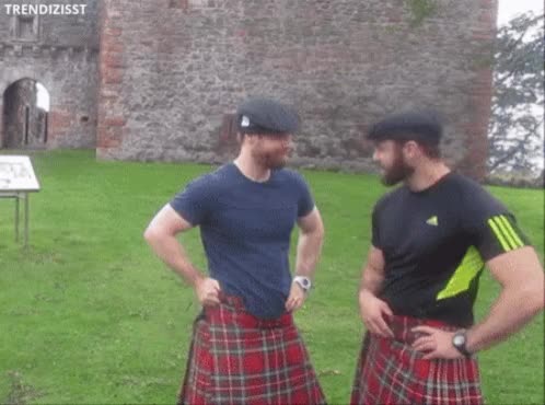 Scottish Kilt undress naked