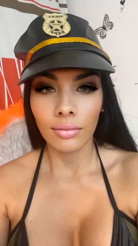 boobs brunette camsoda camgirl colombian_goddess cosplay latina police tits webcam