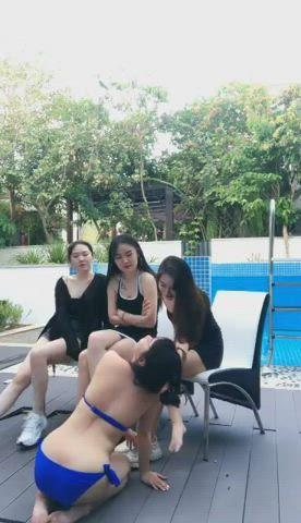 asian chinese domination humiliation lesbian lesbians lesdom slapping slave gif