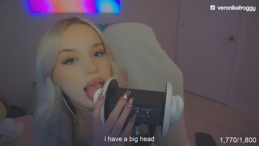 asmr blonde tongue fetish gif