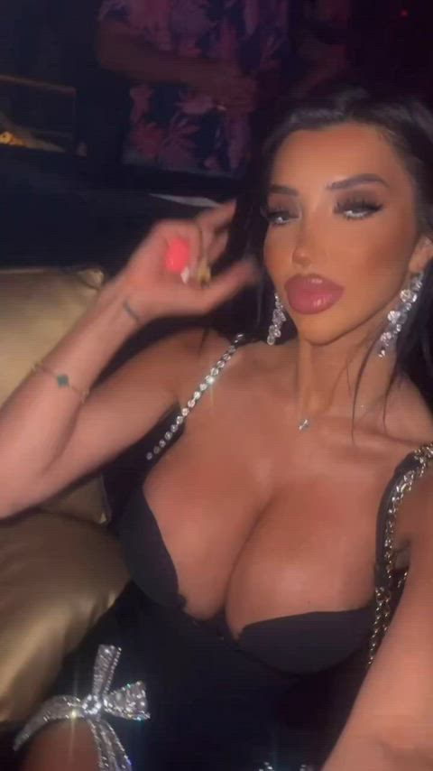 big tits british cleavage fake boobs fake tits party gif