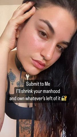 caption chastity domme gif