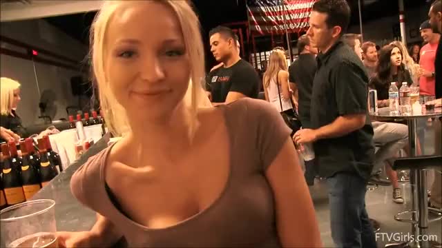 Staci Flashes Her Tits At A Bar