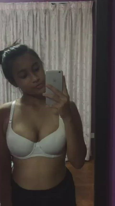 bra desi mirror nipslip selfie gif