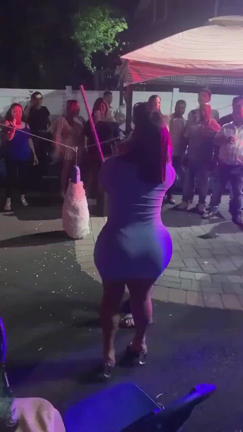 She really destroyed that piñata