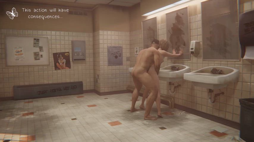 bathroom exhibitionist forced nsfw public sfm standing doggy gif