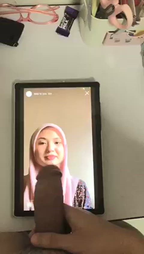 asian cockslap cute malaysian muslim petite pretty tribute gif