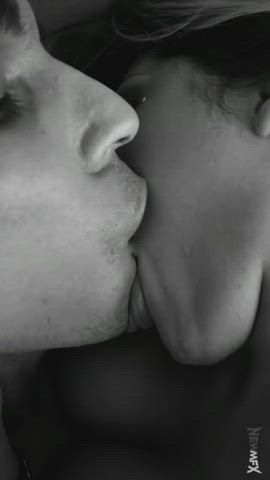 femdom kissing licking gif