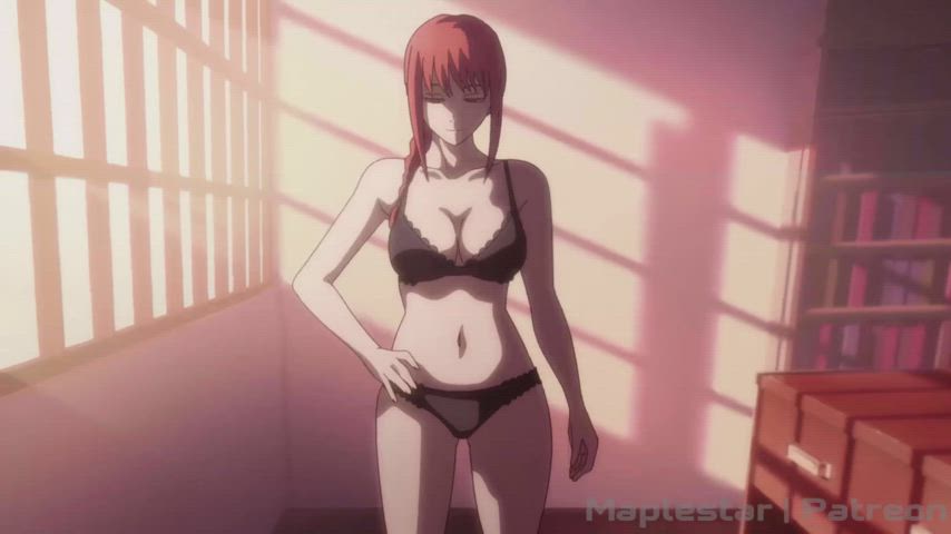 animation anime lingerie pussy eating redhead gif