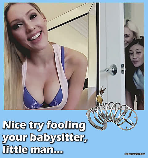 babysitter caption chastity gif