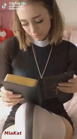 cosplay masturbating nun vertical gif