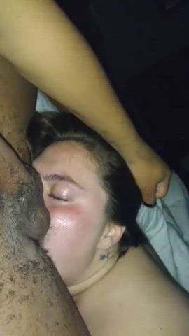 amateur ass eating bbc bbw cockslap interracial thick white girl gif