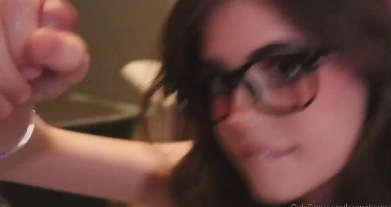 Blowjob Glasses Handjob gif