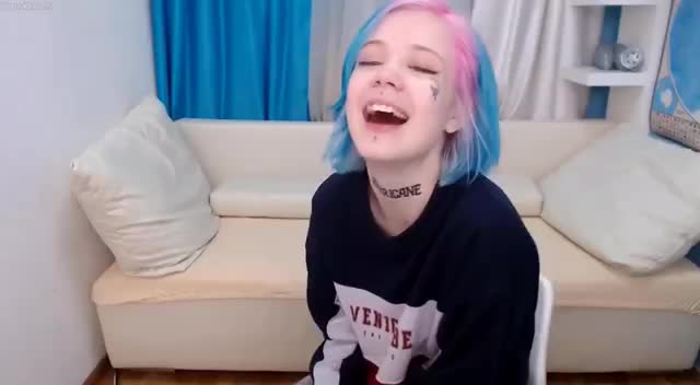 blue pink hair goth bitch