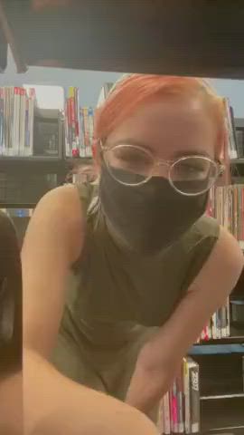 bubble butt cute education glasses nerd public titty drop gif