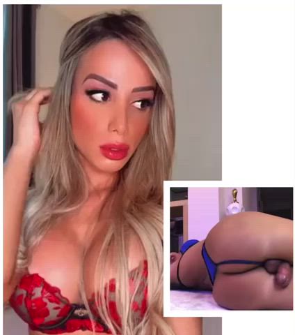 ass babecock cam cum cumshot hands free split screen porn trans watching gif