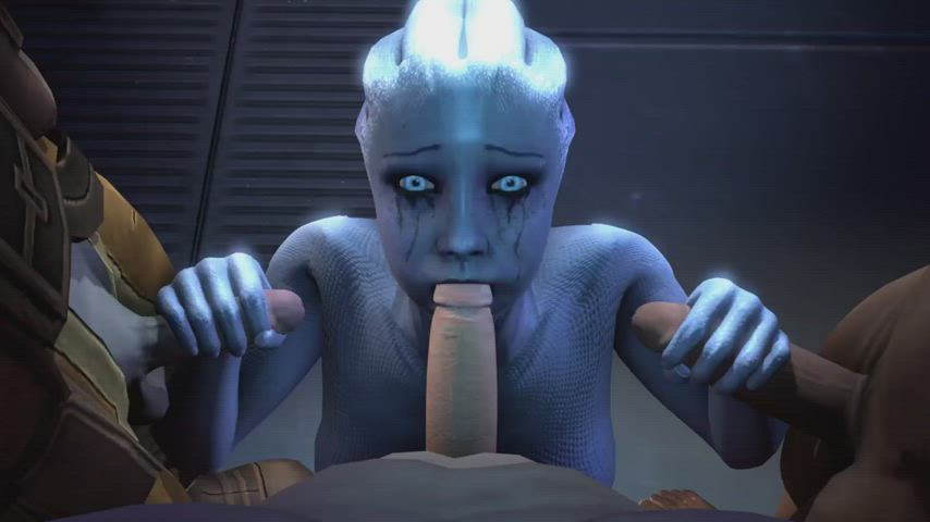 3d alien animation blowjob foursome handjob gif