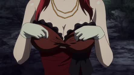 Anime Big Tits Bouncing Tits Ecchi Jiggling Redhead Topless gif