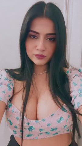 big tits boobs cleavage indian model mom tiktok gif