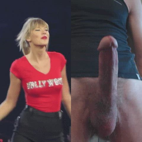 BabeCock Bisexual Celebrity Cum Taylor Swift gif