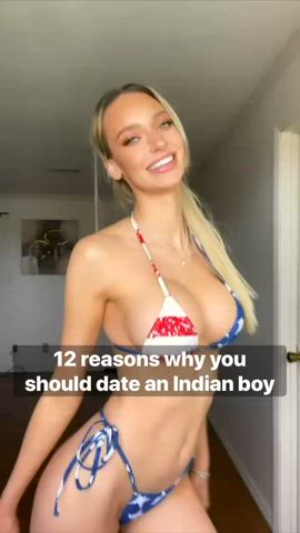bikini blonde caption fake boobs imwf indian interracial teen tiktok white girl gif