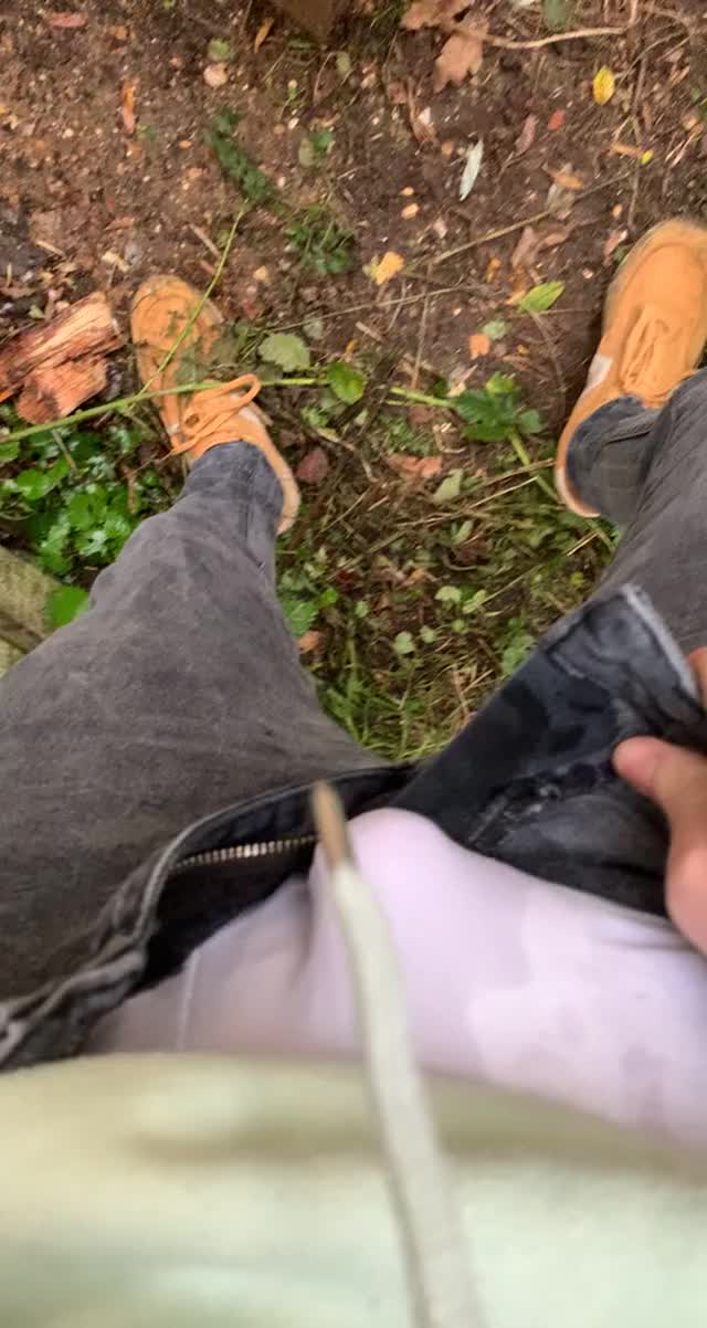 Wet jeans after pissing
