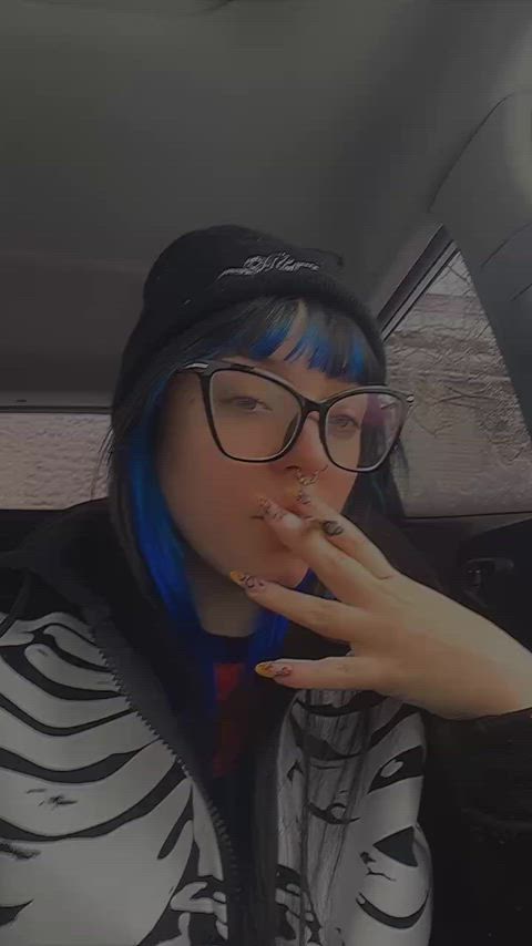 alt glasses goth smoking gif