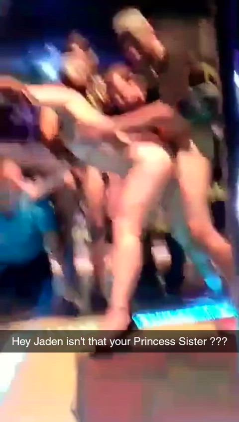 Stripper Sister gets banged by brother's friends on club stage