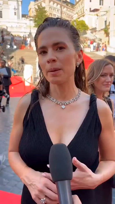 celebrity cleavage hayley atwell gif