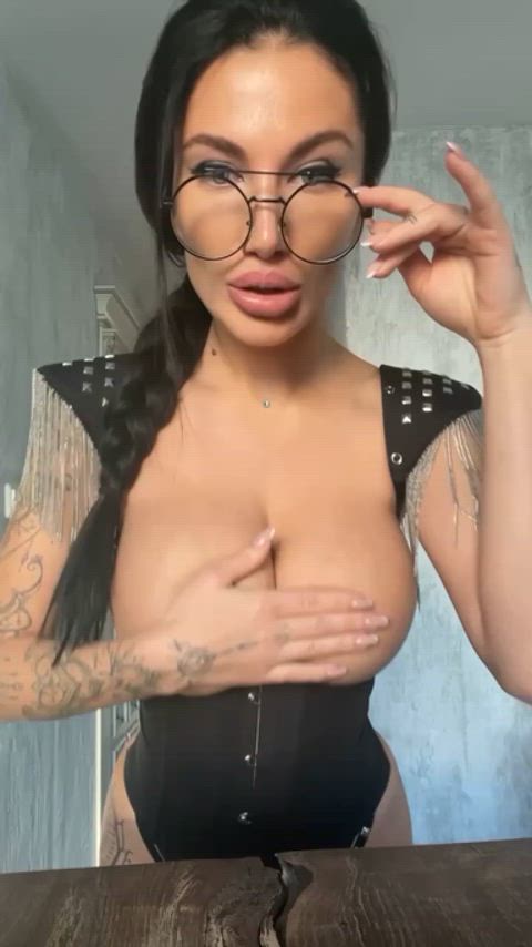 big tits boobs glasses homemade milf nipples tits white girl gif