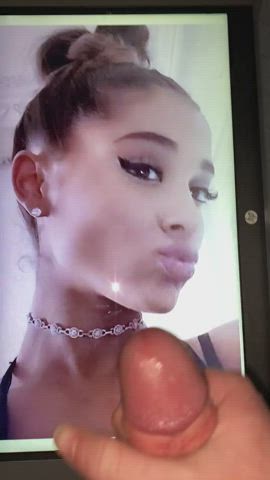 Ariana Grande Cum Cumshot Tribute gif